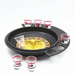 Casino Machine Glass Roulette And Drinking Roulette Set For Drinking Game With 6 Shots