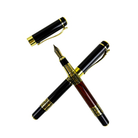 Stylo bille métallique personnalisé avec logo gravé en or, largeur d'écriture 1,0 mm, encre bleue/noire – Cadeau de luxe pour