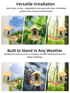 Mangeoire à oiseaux intelligente avec caméra IA, vision en direct HD 2.5K, alimentation solaire, reconnaissance instantanée des espèces d'oiseaux, alertes en <span class=keywords><strong>temps</strong></span> réel, sans fil, cadeau idéal - Product Image 6