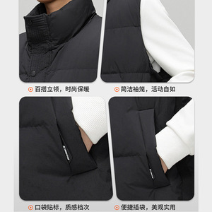 Gilet pour homme en duvet de canard blanc, épais et chaud, coupe ample, vêtements de loisirs, tailles M L XL 2XL 3XL 4XL 5XL - Product Image 5