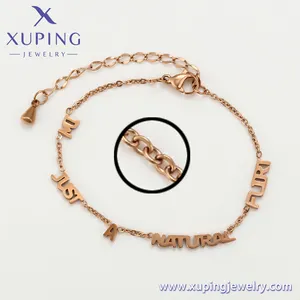 77390 Xuping Đồ Trang Sức Khuyến Mãi Thời Trang Rose Gold Màu Vòng Đeo Tay Thép Đồ Trang Sức Phụ Nữ Không Gỉ Chuỗi Đồ Trang Sức