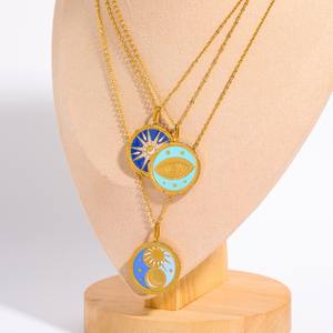 新しいタロットカードネックレスラウンドカードペンダントセーターチェーンファッションジュエリー - Product Image 2