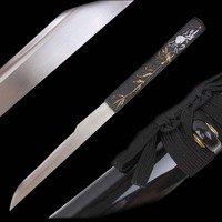 Katana en bambou noir brillant fait main, très demandé, avec petit couteau, fabrication exquise pour la décoration et la collection