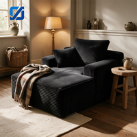 Canapé modulaire en velours côtelé doux, siège individuel, avec coussin supplémentaire, coussin épais rembourré, canapé lounge pour salon