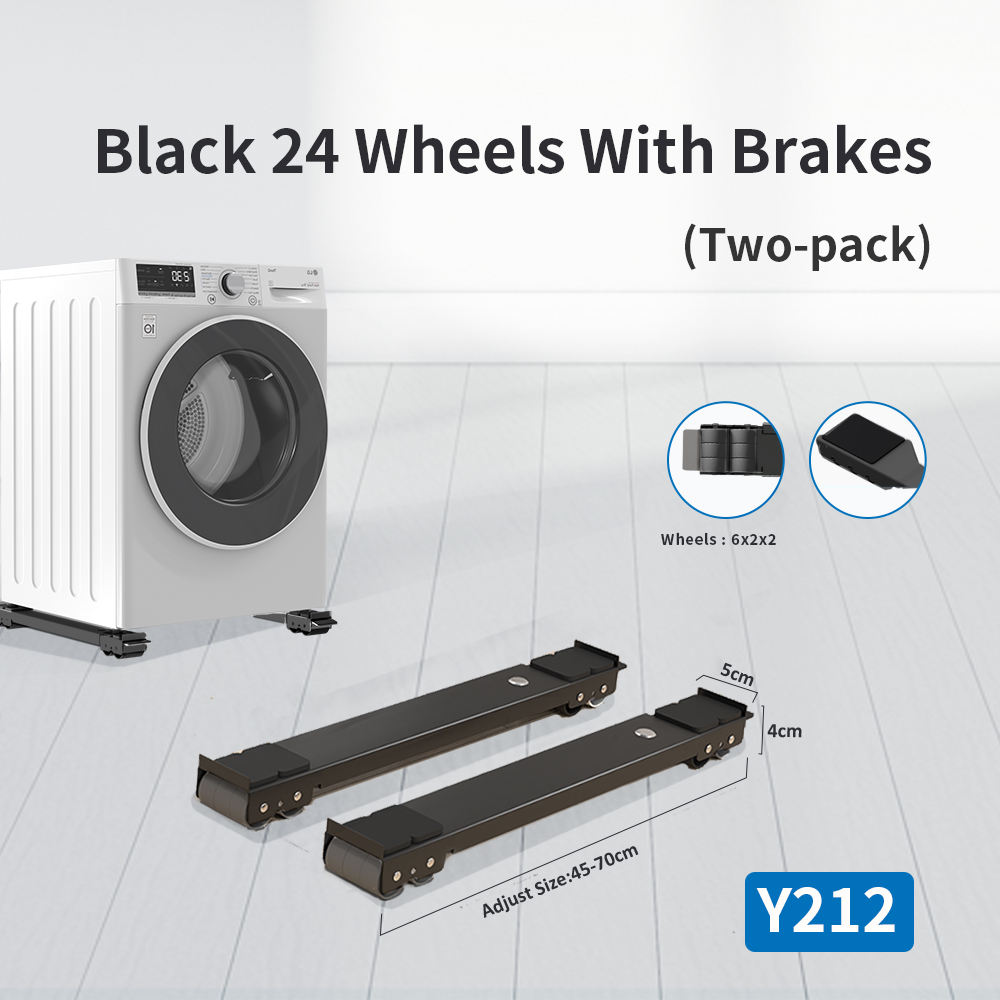 Black 24 wheels with brakes(two-pack)