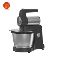 Batteur sur socle électrique automatique 300W, 5 vitesses, bol mélangeur en plastique 3,5L, fonction turbo, tête inclinable en acier inoxydable pour usage domestique