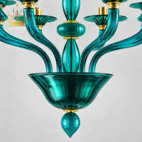Lustre moderne en verre turquoise, suspension en verre soufflé artisanal style Murano, luminaire décoratif pour villa, salle à manger, restaurant