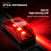 Nouvelle barre lumineuse d'identification universelle à LED rouge de 14 pouces, indice de protection IP67, homologation SAE/DOT, base en acier inoxydable pour camion et remorque