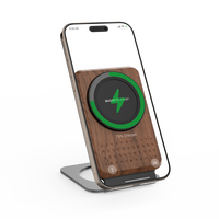 Nouveaux produits écologiques Chargeur de téléphone sans fil en bois de noyer Support 15W charge magnétique rapide pour téléphones mobiles