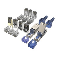 Konektor Jaringan 8P8C CAT8 10G RJ45 Terlindung, Steker Modular Ethernet RJ45 Jantan