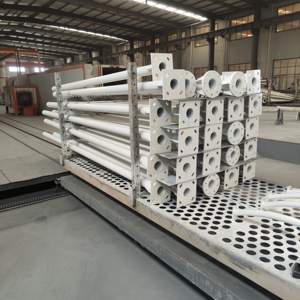 야외 도로 4m 5m 6m 7m 8m 9m 10m 12m 더블 싱글 암 가격 아연 도금 강철 태양 광 가로등 기둥 - Product Image 5