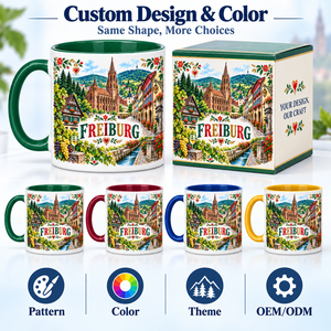 Tasse en céramique souvenir <span class=keywords><strong>de</strong></span> Fribourg, Allemagne, avec motif <span class=keywords><strong>de</strong></span> la Cathédrale, coffret cadeau, tasse souvenir <span class=keywords><strong>de</strong></span> voyage personnalisée, fournisseur en gros OEM ODM - Product Image 2