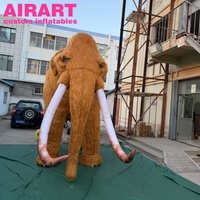Mamouth gonflable en peluche marron pour la publicité