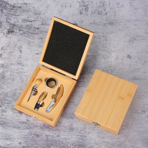Wooden Bottle Opener Storage Box With Lock Solid Wood <b>Bar</b> <b>Tools</b> Set For Wine Glass And Opener Holder - Product Image 3