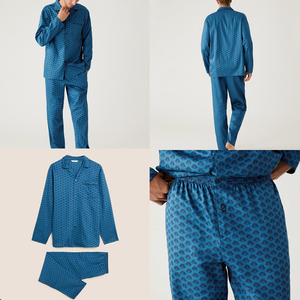 2023 nuovo stile pigiami da <span class=keywords><strong>uomo</strong></span> a figura intera davanti aperto da casa da <span class=keywords><strong>uomo</strong></span> in puro <span class=keywords><strong>cotone</strong></span> - Product Image 5