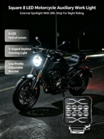 Feux auxiliaires LED carrés Yongyou pour moto avec feux de jour, projecteur étanche pour moto, VTT