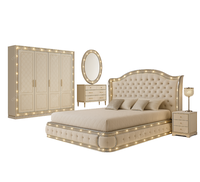 Ensemble de meubles de chambre à coucher modernes et luxueux en bois massif personnalisable de Chine Guangdong avec lit king-size et design haut de gamme