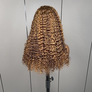 Pelucas de Cabello Humano con Frente de Encaje 13x4, Estilo Bob <span class=keywords><strong>Corto</strong></span> para Mujer Negra, <span class=keywords><strong>Color</strong></span> <span class=keywords><strong>Rojo</strong></span> <span class=keywords><strong>Vino</strong></span> 99J Borgoña, Rizado, Ondulado - Product Image 4