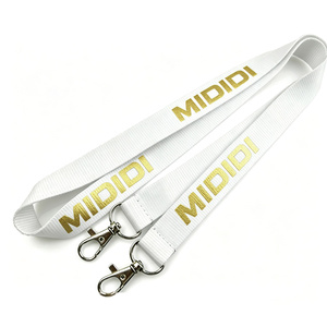 Lanière en polyester personnalisée avec logo sérigraphié Or Métallique Pantone 871C, pour moto et <span class=keywords><strong>porte</strong></span>-clés de voiture - Product Image 1
