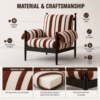 Fauteuil de salon vintage de luxe fait main par un designer, fauteuil d'appoint moderne pour salon, bureau à domicile, balcon