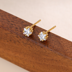 Orecchini a stella a cinque punti in argento 925 di lusso da donna con Zirconia impreziosito da gioielli ipoallergenici regalo elegante <span class=keywords><strong>cielo</strong></span> notturno - Product Image 3