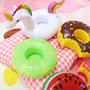 Porte-gobelet gonflable pour piscine BLN PVC, petit format, <span class=keywords><strong>jouet</strong></span> gonflable, tapis flottant pour gobelet, design imprimé, unisexe - Product Image 2