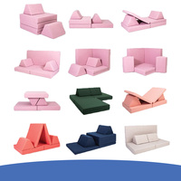 Canapé de jeu modulaire et pliable pour enfants, en mousse sensorielle, équipement de jeu intérieur, mobilier de construction de fort pour enfants