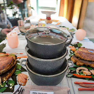 6 uds., <span class=keywords><strong>Jumbo</strong></span> fundido a presión, tamaño grande, 36/40/44cm, ollas, sartenes, estilo americano, juegos de utensilios de cocina antiadherentes ecológicos diseñados para cocinar - Product Image 5