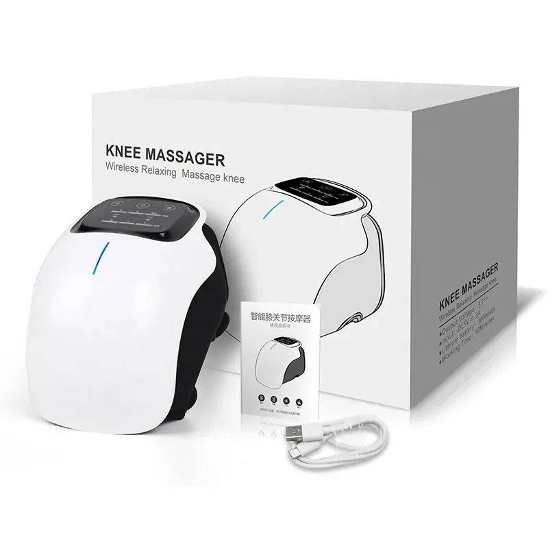 2024 Massageador elétrico de joelho Compressa quente Fisioterapia Tela LCD Controle de toque Massagem Vibracional
