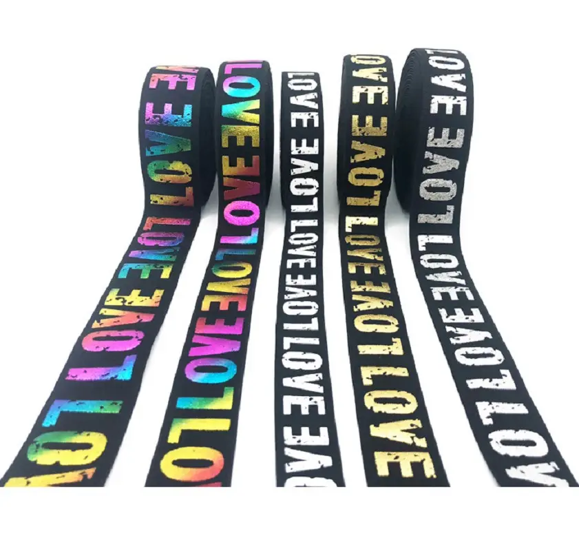 Elastic printing band LOVE Rubber Webbing Classic Pattern Letter Love Elastic Belt for Clothing Trousers Sewing Supplies