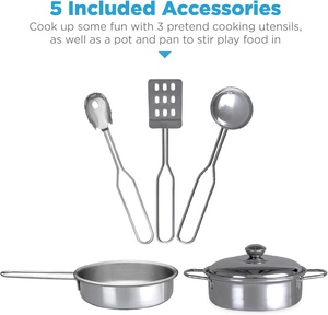 Farmhouse Play Kitchen Toy Pink Wooden Pretend Kitchen play Set para niños y niñas - Product Image 5