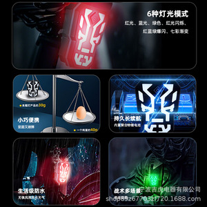 <b>Bicycle</b> Rear <b>Light</b> Led Waterproof Ipx6 4 Modes Rechargeable Night Riding <b>Light</b> For Road Mountain Bike - Product Image 3