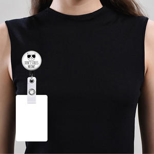 Conception de gros logo personnalisé impression par sublimation vierge résine rétractable carte d'identité clip badge porte-moulinet avec pince crocodile - Product Image 4