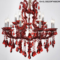 Lustre moderne européen en cristal K9 pour la maison et l'hôtel, noir rouge, villa Maria Theresa, luminaire suspendu pour salon, chambre à coucher