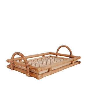 Rattan Tray with Handle Square Braided Basket Tray Storage Basket Custom Braided Tray