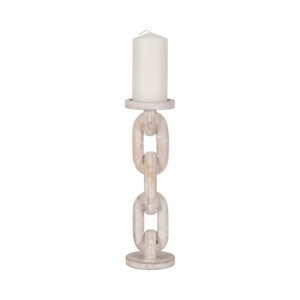 Portacandele a Catena in Legno, Moderno Candelabro a Colonna per Caminetto, Ingresso e Tavolo da Pranzo - Product Image 2
