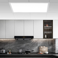 Plafonnier LED encastré en aluminium 300x300 blanc 6000K pour salle de bain et cuisine, panneau plat intégré au plafond