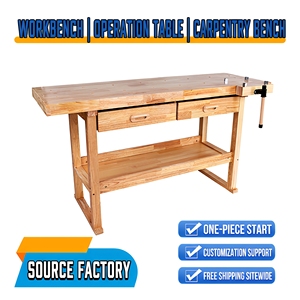 Banc de travail en bois robuste avec tiroirs et étagère pour la menuiserie et la métallurgie - Product Image 5