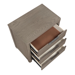 ตู้ข้างเตียง 3 ลิ้นชัก สีเทาอ่อน สไตล์ร่วมสมัย พร้อมลิ้นชักแบบ Dovetail สำหรับห้องนอน - Product Image 4