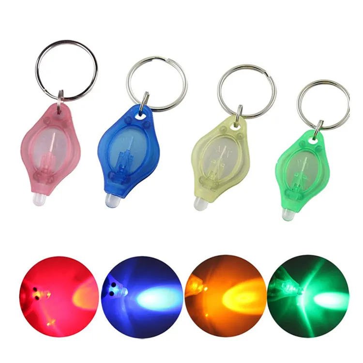 Customized Logo Button Battery Micro Light Mini Keychain Led Flashlight