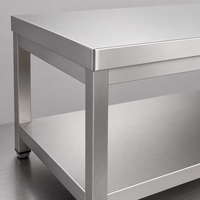 Table de travail de cuisine en acier inoxydable 304 poli, réglable en hauteur, démontable, fabriquée en Chine par Ruineng, capacité de charge de 300 kg/m