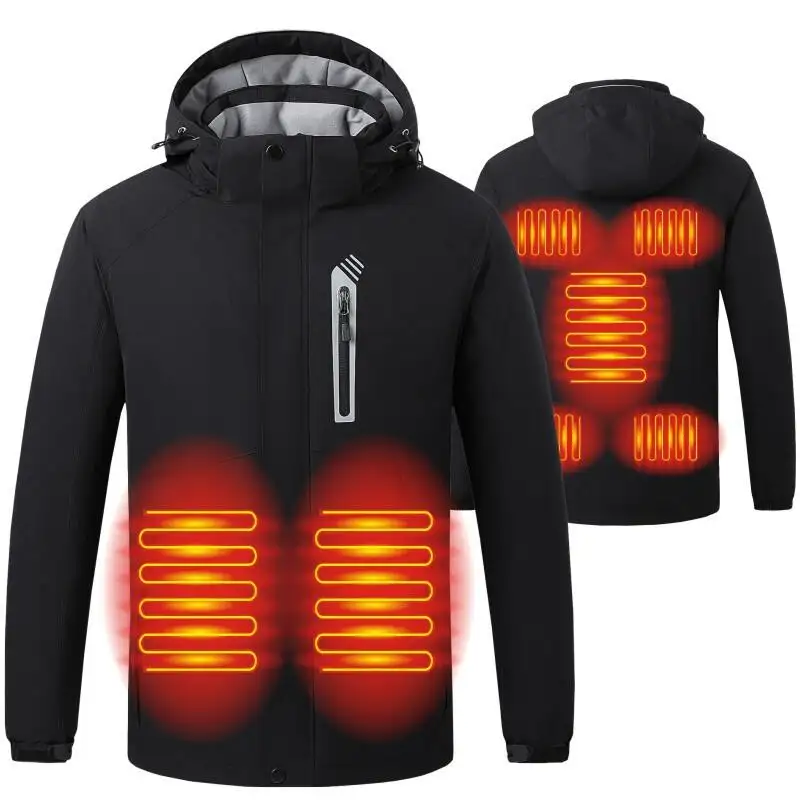 在庫あり加熱ジャケットスマートUsb充電男性防寒冬用サーマルボディウォーマー8ゾーンロング電気電池加熱ジャケット