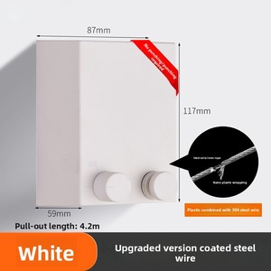 Vente directe d'usine intérieur sans poinçon <span class=keywords><strong>mural</strong></span> rétractable fil d'acier étendoir à linge Invisible rétractable corde à linge - Product Image 2
