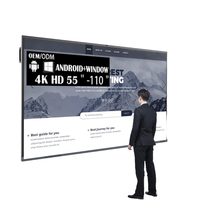 Tableau blanc interactif LED tactile à 20 points (stylo/doigt) ZDHQ 75 pouces 4K pour l'école et le bureau