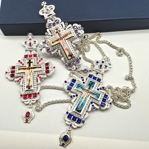 Venta de la fábrica Christian Multi-capa de diamantes de plata de aleación de Gran Collar Arzobispo cruz Pectoral para la Ceremonia - Product Image 4