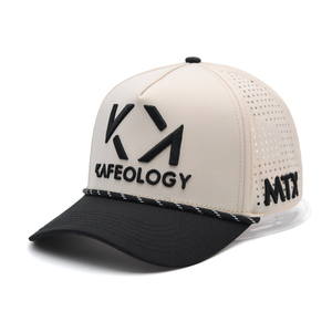 Black <strong>Waterproof</strong> 5-Panel Polyester 2 Tone Mesh Trucker <strong>Hats</strong> with 3D Embroidery 5 Panel Structured Trucker <strong>Hat</strong> - Product Image 1