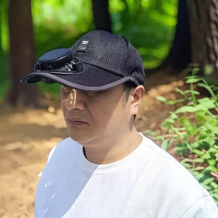 Solar Powered Caps Solar Fan Hat Solar Rechargeable Peaked Cap, Hat