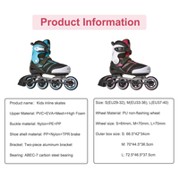Patins à roulettes en ligne pour enfants, taille réglable, avec support en aluminium et roues en PU, pour garçons et filles