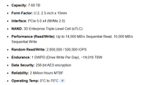 SSD Baru SEDC3000ME/7T6 DC 3000ME PCIe 5.0 NVMe U.2 Kapasitas Besar Tingkat Enterprise