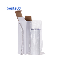 BestSub "Sublimacion" transfert de chaleur 600ml tasses isolées en acier inoxydable à double paroi gobelet maigre droit blanc avec paille